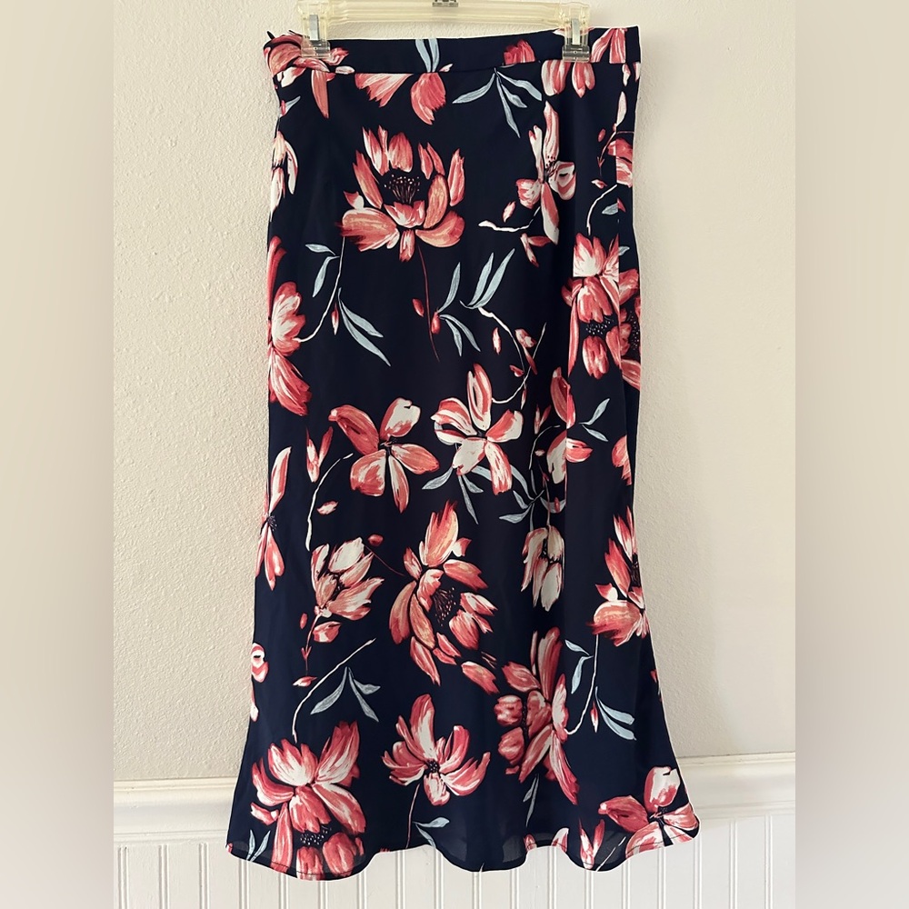 NWOT Hutch Anthropologie Navy Floral Skirt SZ: 12